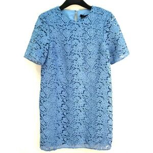 Zara Blue Crochet Lace Shift Dress